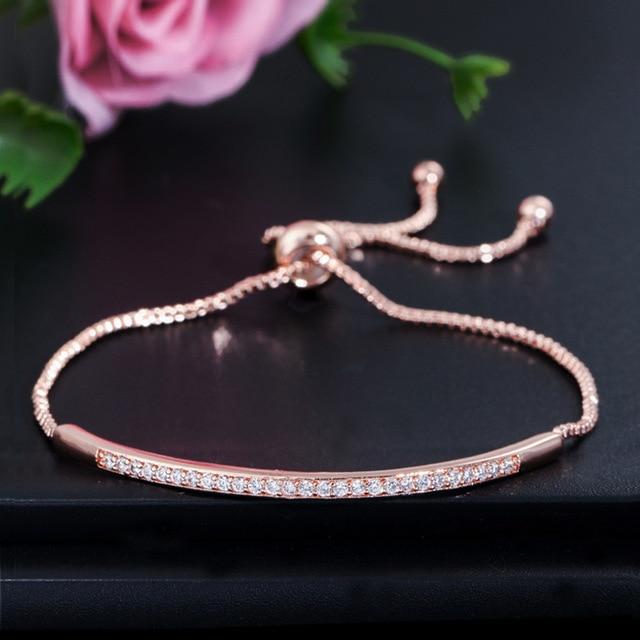 CZ Rose Gold Color Bracelet - EZdeels