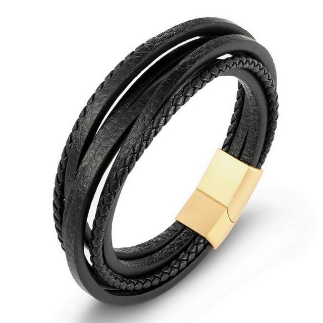 Stainless Steel Leather Bracelet - EZdeels