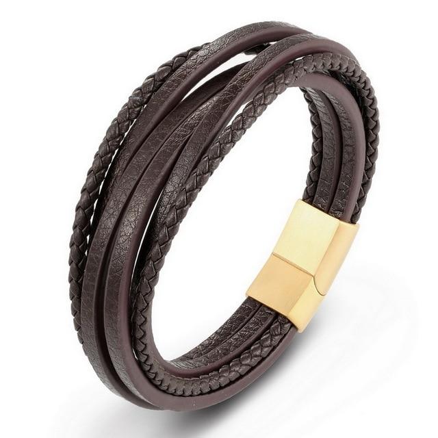 Stainless Steel Leather Bracelet - EZdeels