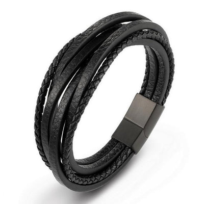 Stainless Steel Leather Bracelet - EZdeels