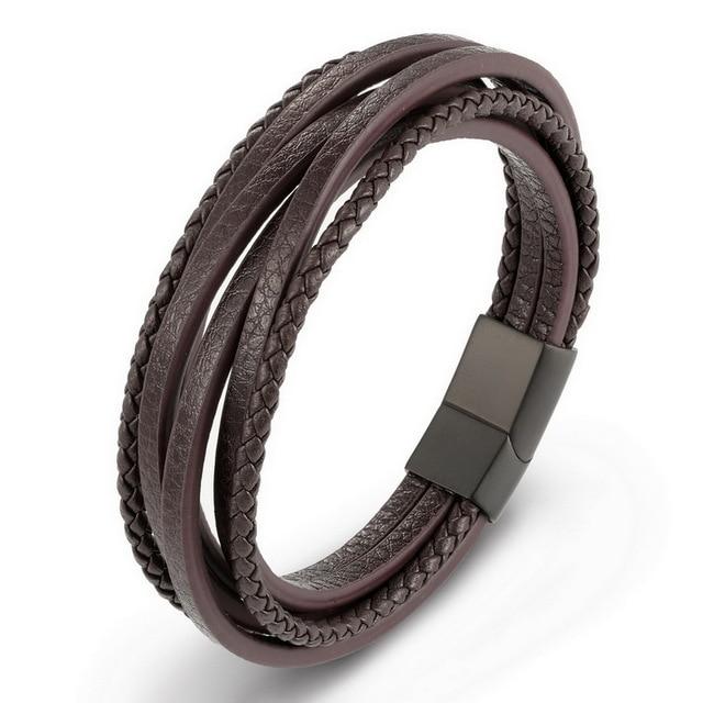 Stainless Steel Leather Bracelet - EZdeels