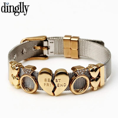 Love Heart Beaded Mesh Bracelet - EZdeels