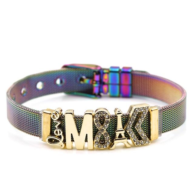 Love Heart Beaded Mesh Bracelet - EZdeels