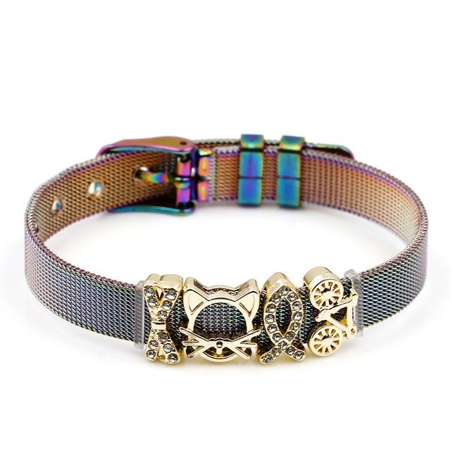 Love Heart Beaded Mesh Bracelet - EZdeels