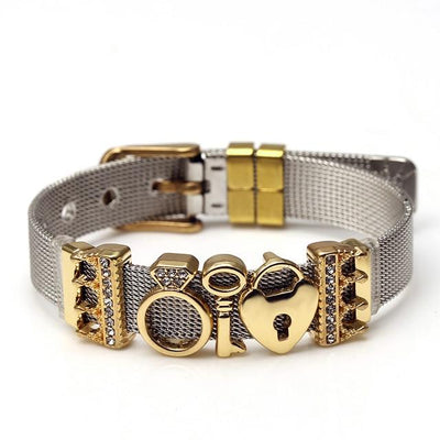 Love Heart Beaded Mesh Bracelet - EZdeels
