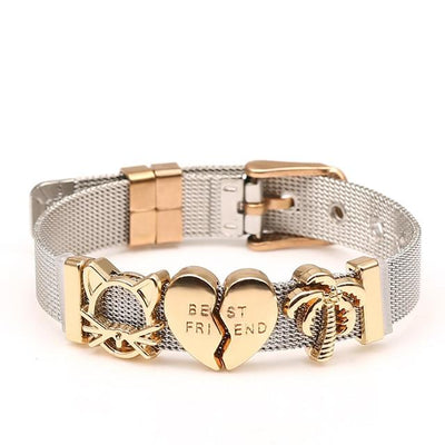 Love Heart Beaded Mesh Bracelet - EZdeels