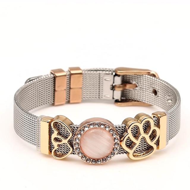 Love Heart Beaded Mesh Bracelet - EZdeels