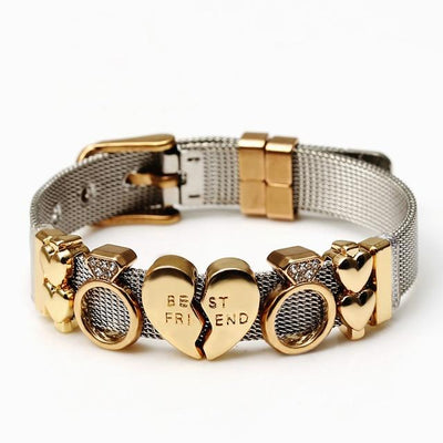 Love Heart Beaded Mesh Bracelet - EZdeels
