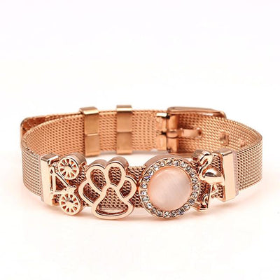 Love Heart Beaded Mesh Bracelet - EZdeels