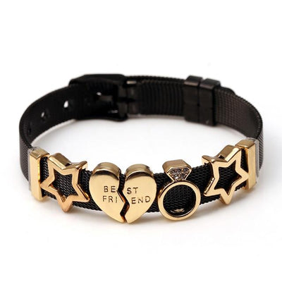 Love Heart Beaded Mesh Bracelet - EZdeels