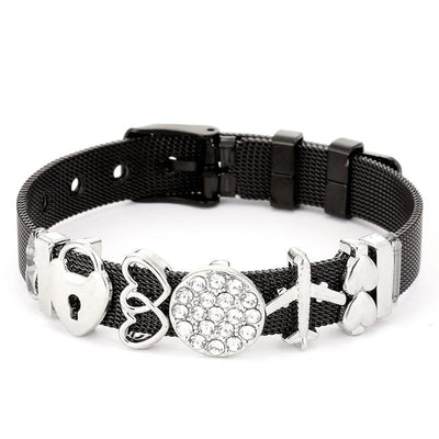 Love Heart Beaded Mesh Bracelet - EZdeels