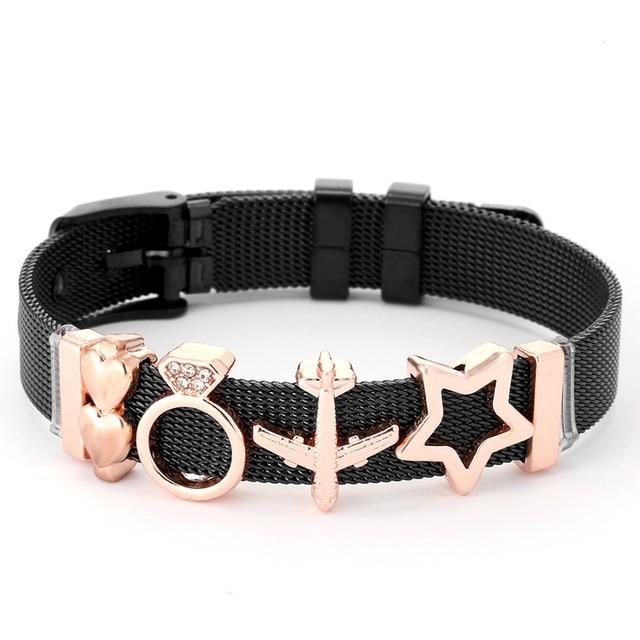 Love Heart Beaded Mesh Bracelet - EZdeels