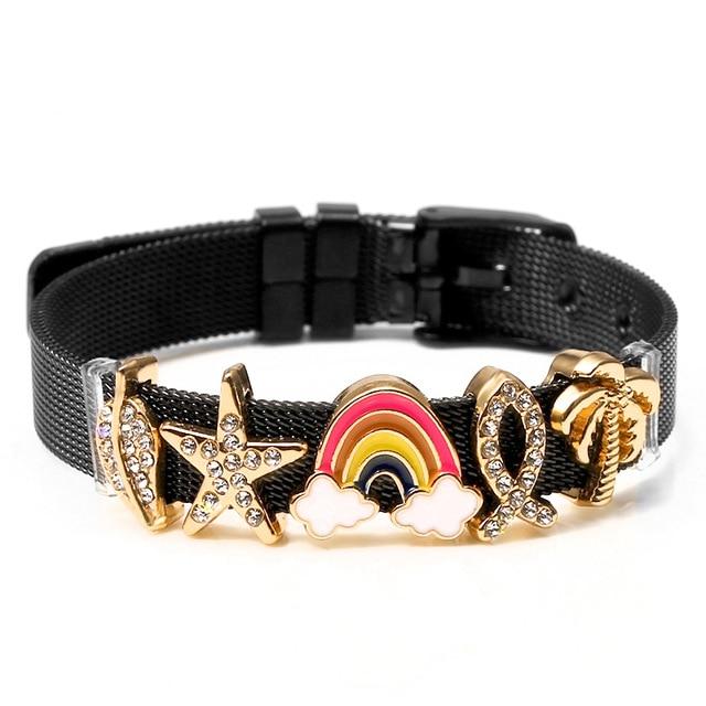 Love Heart Beaded Mesh Bracelet - EZdeels