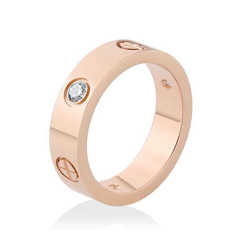 Simple Zircon stainless steel ring - EZdeels