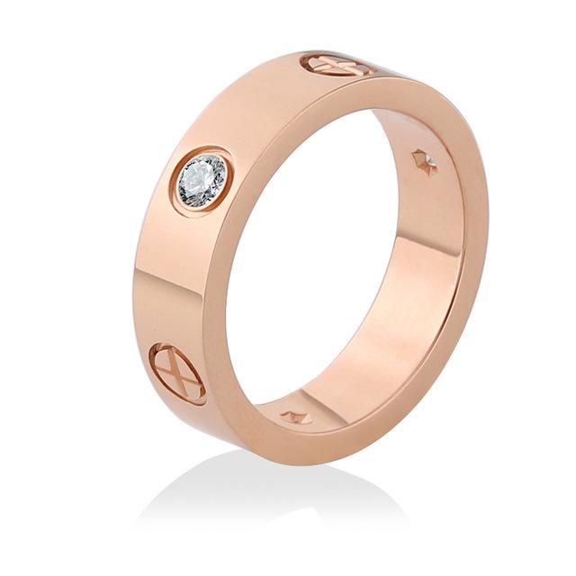 Simple Zircon stainless steel ring - EZdeels