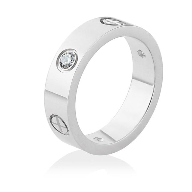 Simple Zircon stainless steel ring - EZdeels