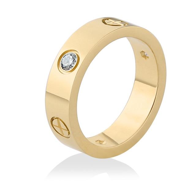Simple Zircon stainless steel ring - EZdeels